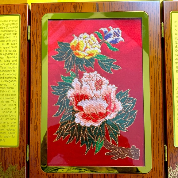 Yun Brocade of China Decorative Floral Folding Screen - Picture 4 of 13